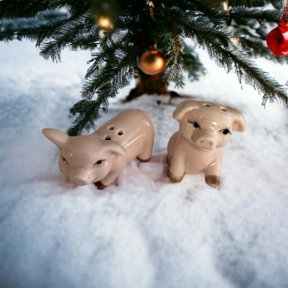 Salt & Pepper mini ceramic shakers 🐖 🐷